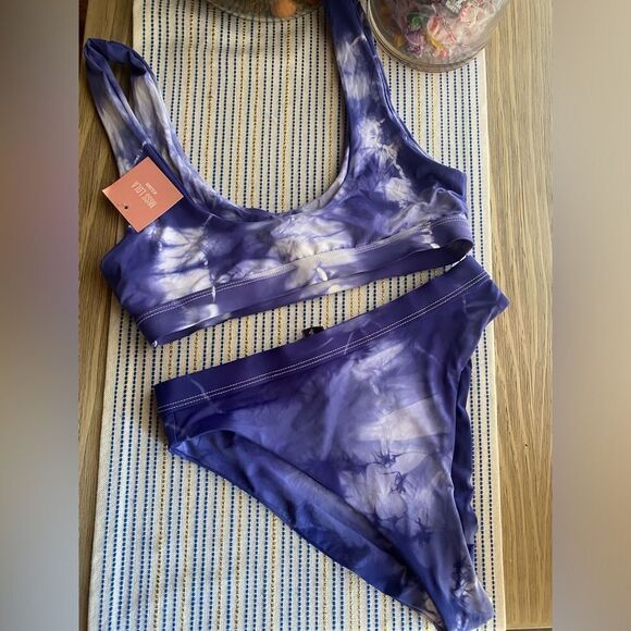 Dippin’ Daisy’s Swimsuit Womens Size Small Tie Dye  Blue 2 Pieces NWT - Picture 1 of 13